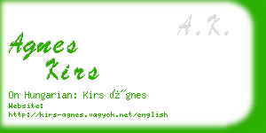 agnes kirs business card